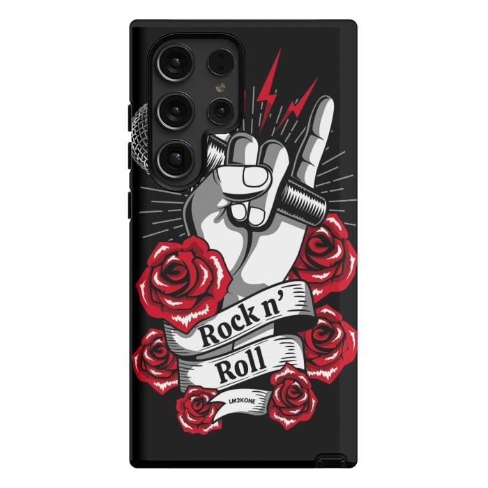 Galaxy S24 Ultra StrongFit Rock N Roll - Metal Roses by LM2Kone