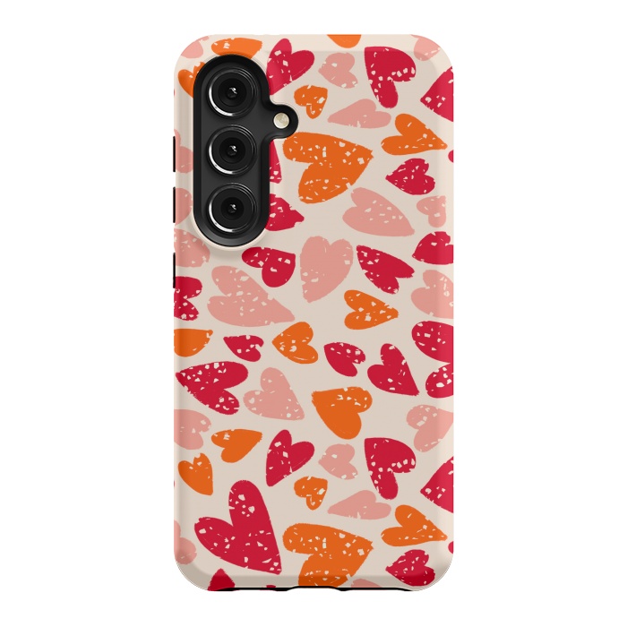 Galaxy S24 StrongFit Big Hearts by Tiny Thistle Studio