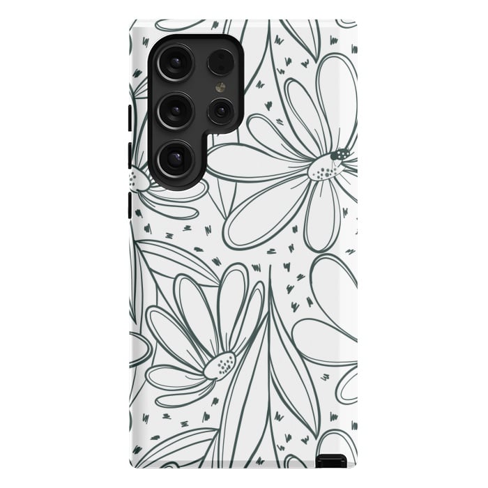 Galaxy S24 Ultra StrongFit Linework Flowers by Tiny Thistle Studio