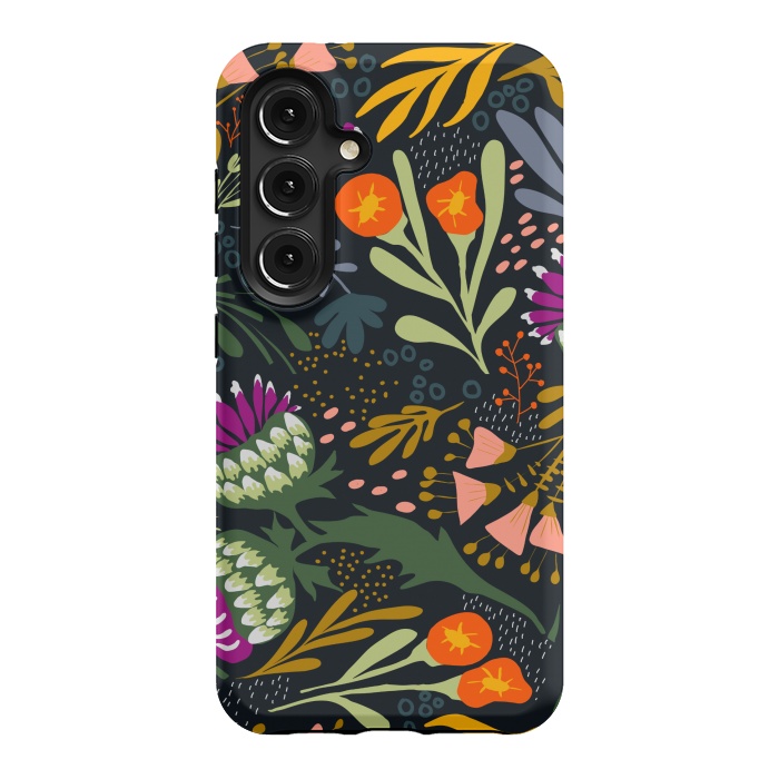 Galaxy S24 StrongFit Thistles & Sprigs by Tiny Thistle Studio