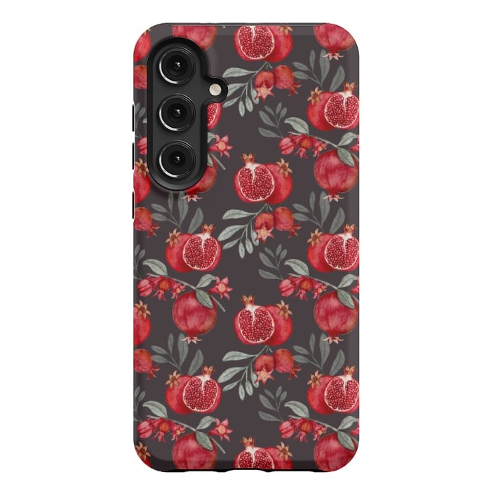 Galaxy S24 Plus StrongFit Red fruits, black by Flowery Stories