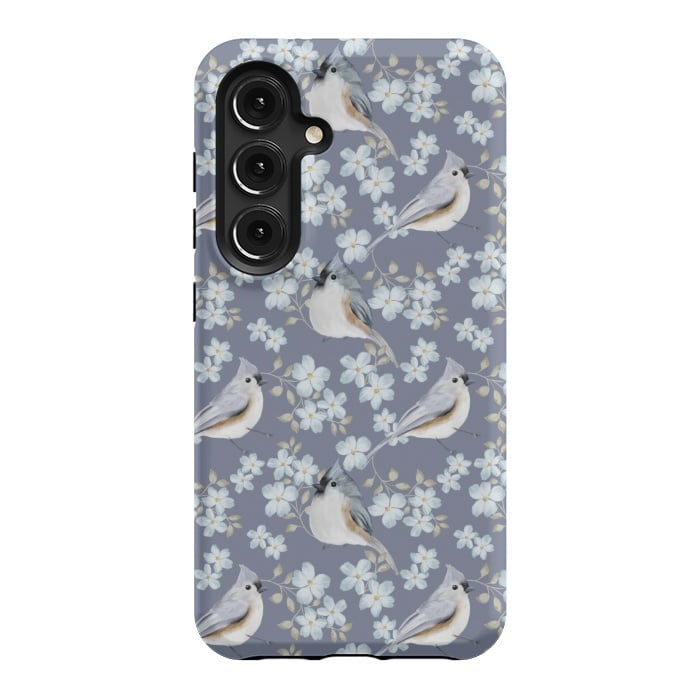 Galaxy S24 StrongFit Birds purple by Flowery Stories