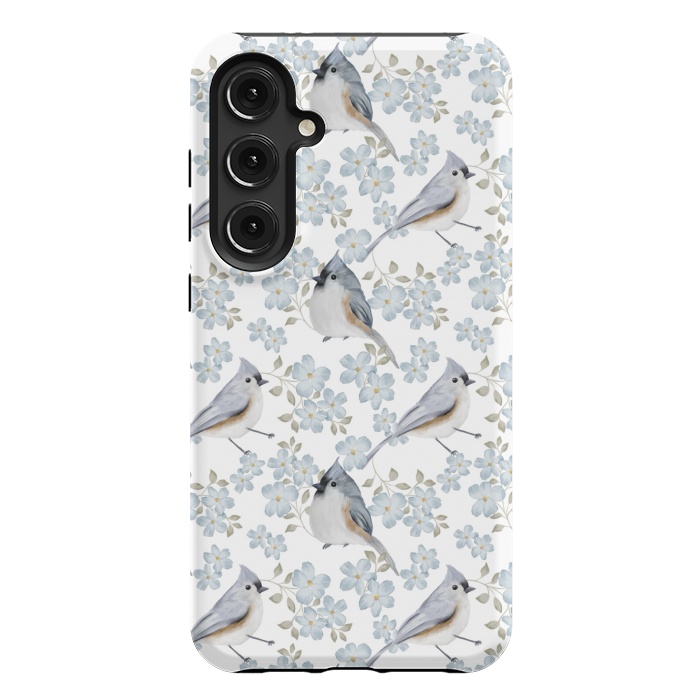 Galaxy S24 Plus StrongFit Birds white by Flowery Stories