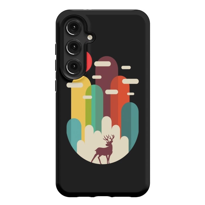 Galaxy S24 Plus StrongFit Mountains Deer Minimalist by LM2Kone