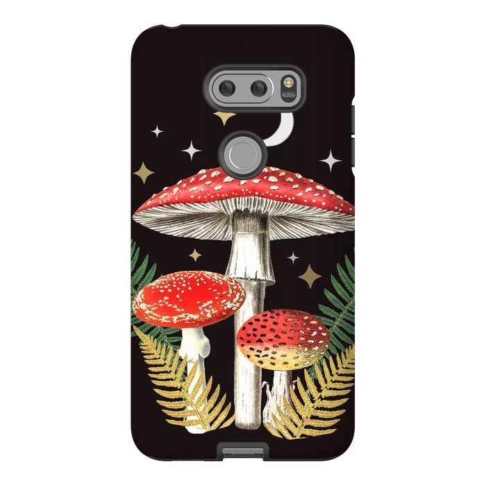 V30 StrongFit Red mushrooms, stars and Moon - whimsical cottagecore forest illustration by Oana 