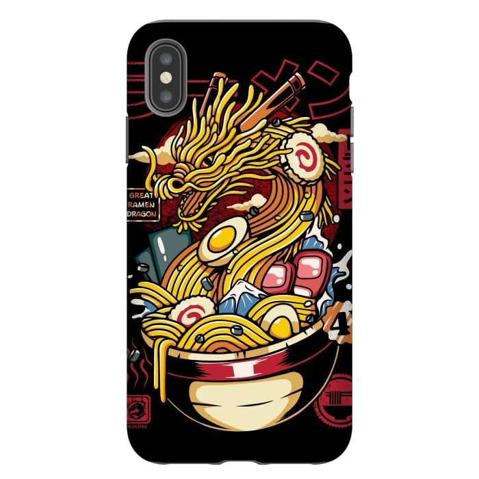 iPhone Xs Max StrongFit Great Ramen Dragon Japanese by LM2Kone