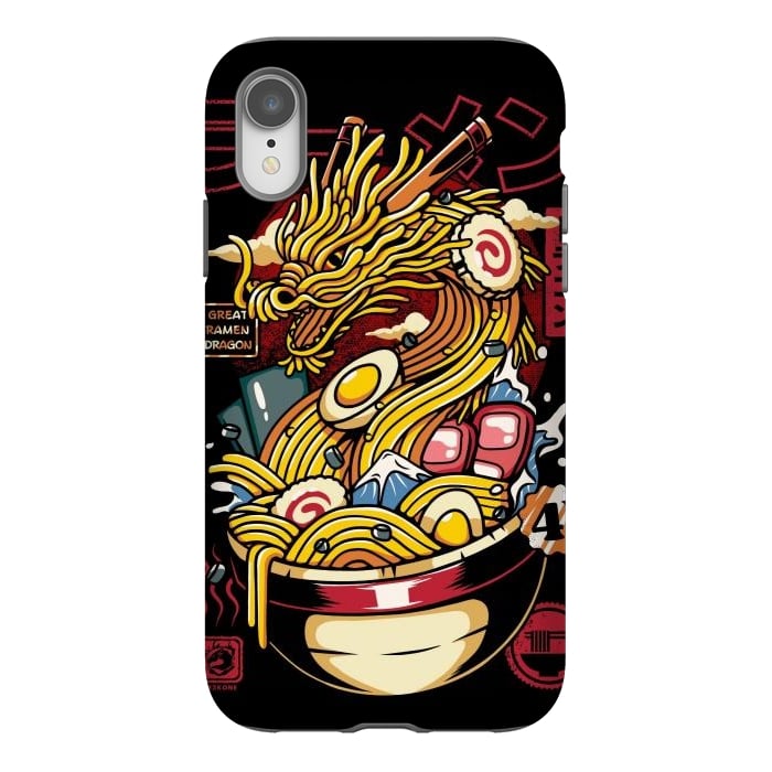 iPhone Xr StrongFit Great Ramen Dragon Japanese by LM2Kone