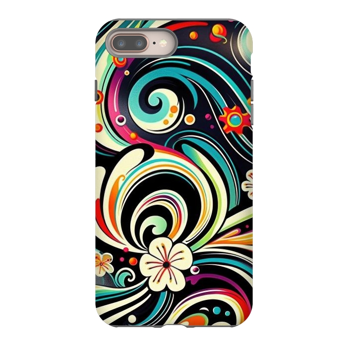 iPhone 7 plus StrongFit Retro Whimsical Floral Pattern by Texnotropio