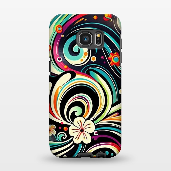Galaxy S7 EDGE StrongFit Retro Whimsical Floral Pattern by Texnotropio