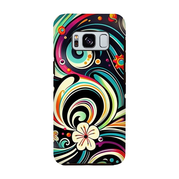 Galaxy S8 StrongFit Retro Whimsical Floral Pattern by Texnotropio