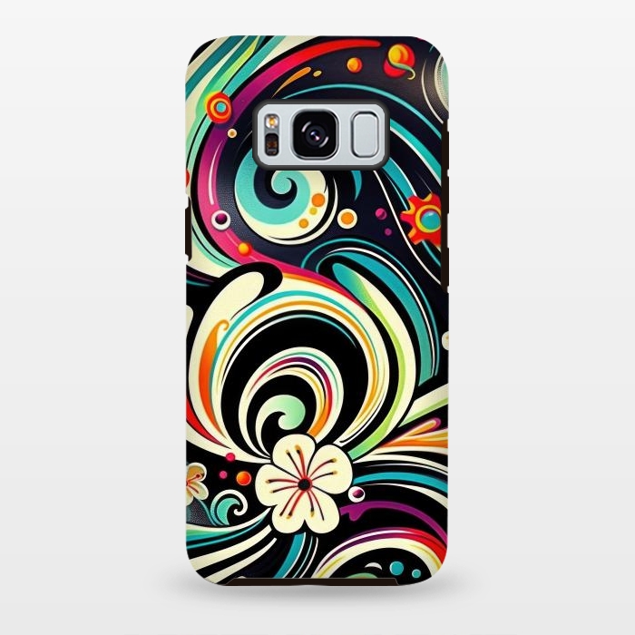 Galaxy S8 plus StrongFit Retro Whimsical Floral Pattern by Texnotropio