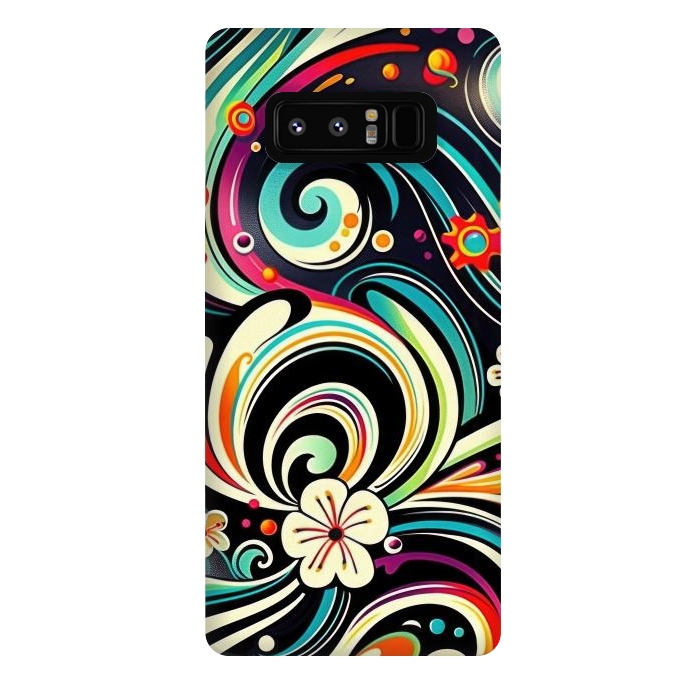 Galaxy Note 8 StrongFit Retro Whimsical Floral Pattern by Texnotropio