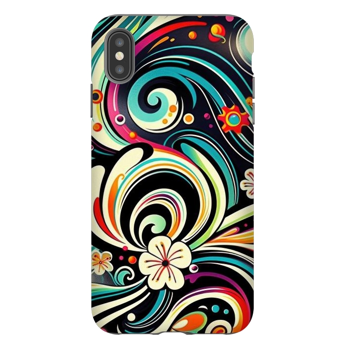 iPhone Xs Max StrongFit Retro Whimsical Floral Pattern by Texnotropio