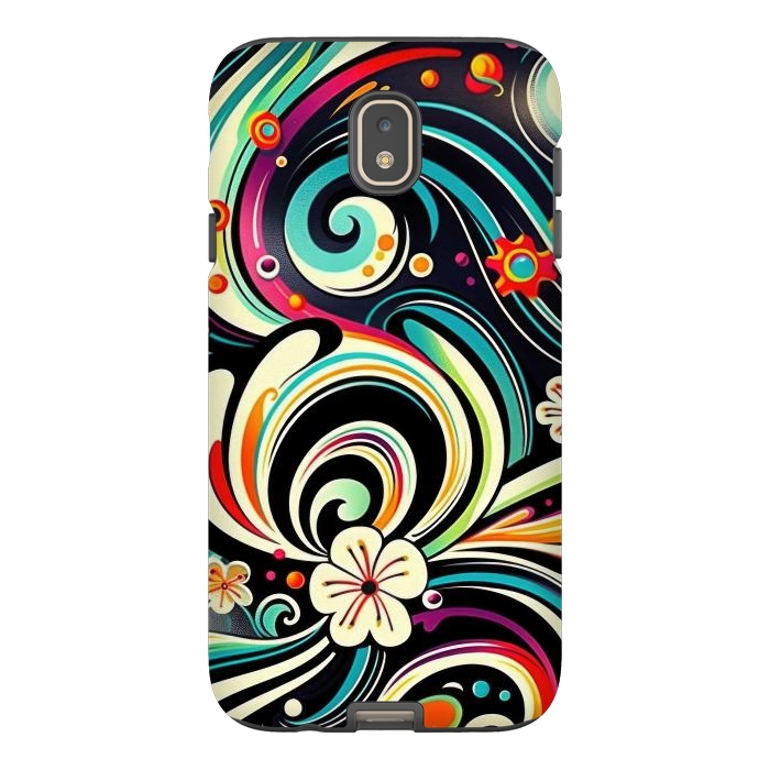 Galaxy J7 StrongFit Retro Whimsical Floral Pattern by Texnotropio