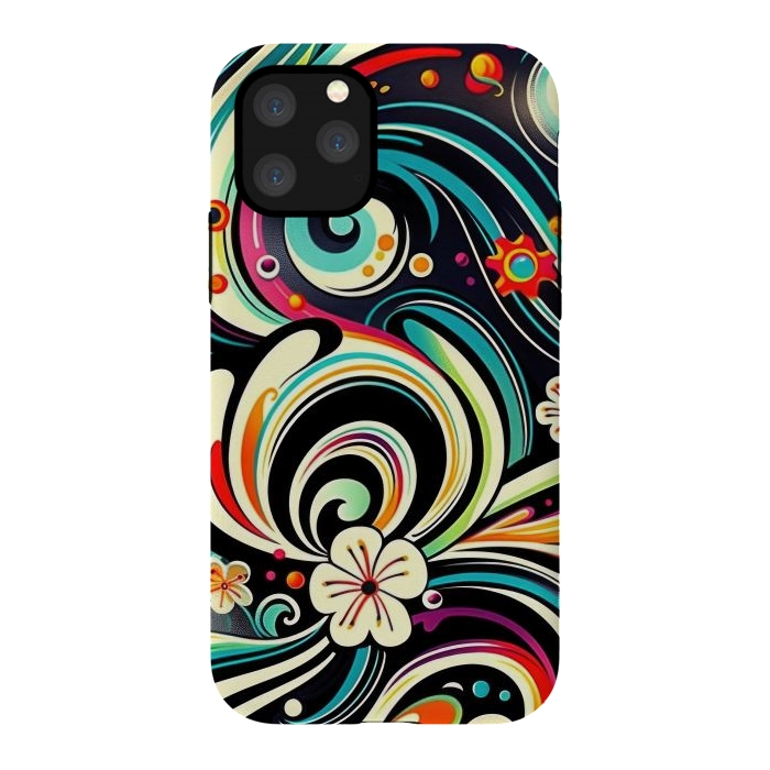 iPhone 11 Pro StrongFit Retro Whimsical Floral Pattern by Texnotropio