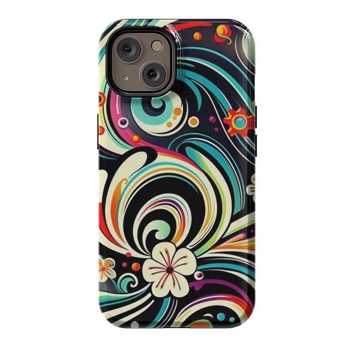 iPhone 14 StrongFit Retro Whimsical Floral Pattern by Texnotropio