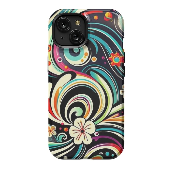 iPhone 15 StrongFit Retro Whimsical Floral Pattern by Texnotropio