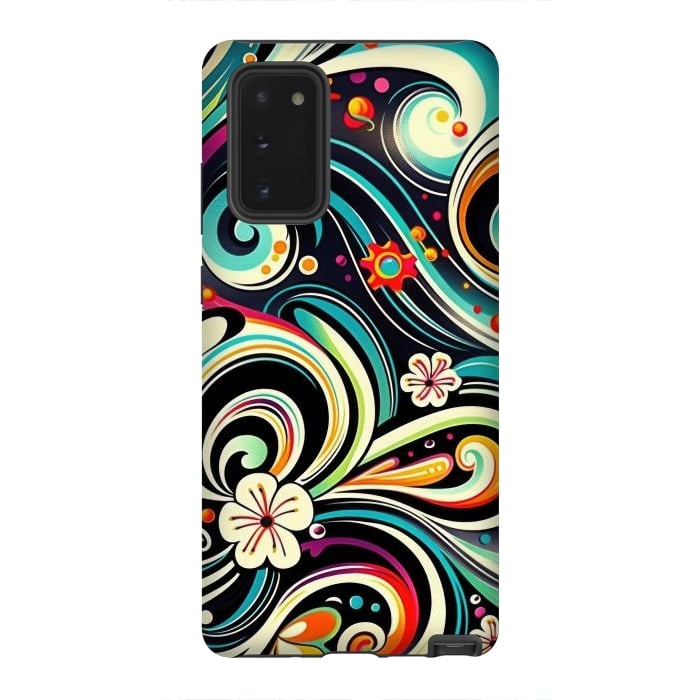 Galaxy Note 20 StrongFit Retro Whimsical Floral Pattern by Texnotropio
