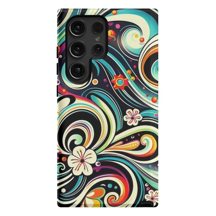 Galaxy S24 Ultra StrongFit Retro Whimsical Floral Pattern by Texnotropio