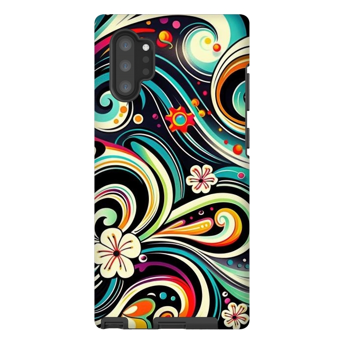 Galaxy Note 10 plus StrongFit Retro Whimsical Floral Pattern by Texnotropio