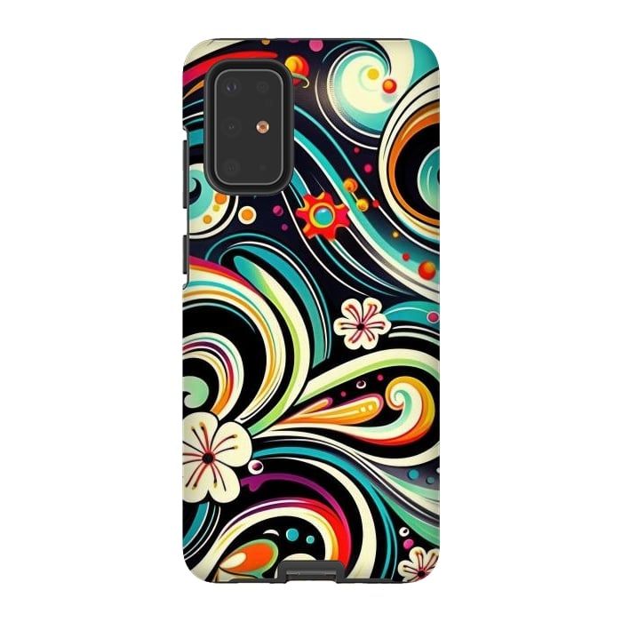 Galaxy S20 Plus StrongFit Retro Whimsical Floral Pattern by Texnotropio
