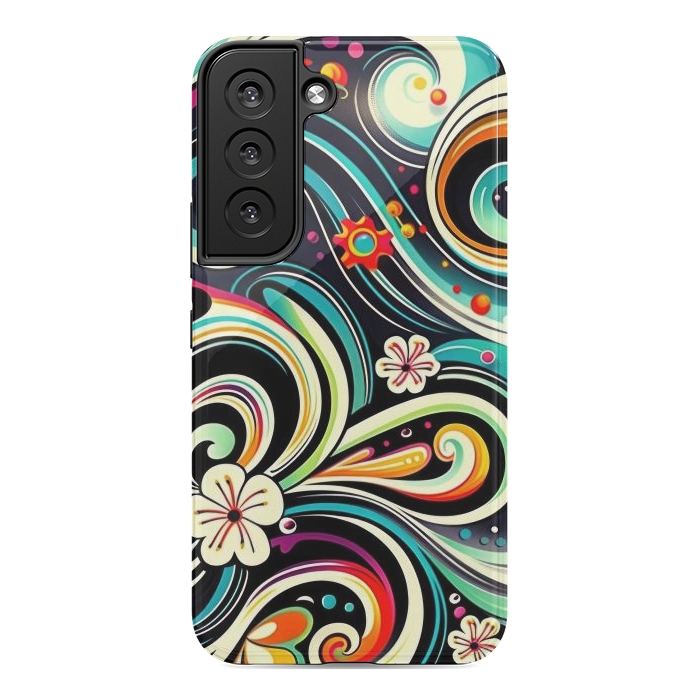 Galaxy S22 StrongFit Retro Whimsical Floral Pattern by Texnotropio