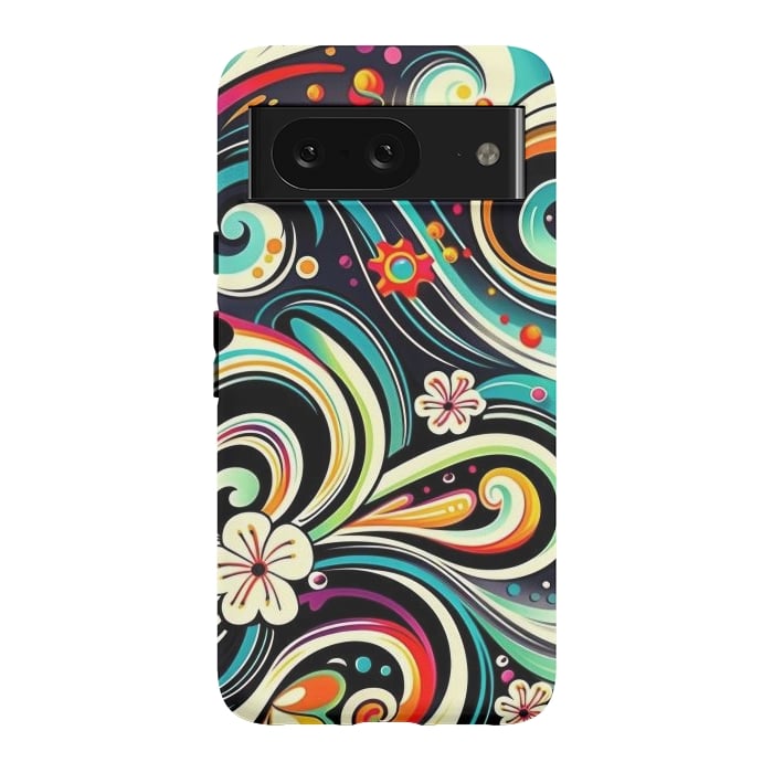 Pixel 8 StrongFit Retro Whimsical Floral Pattern by Texnotropio
