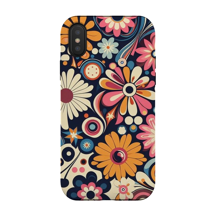 iPhone Xs / X StrongFit 60s Flower Power 1 by JohnnyVillas
