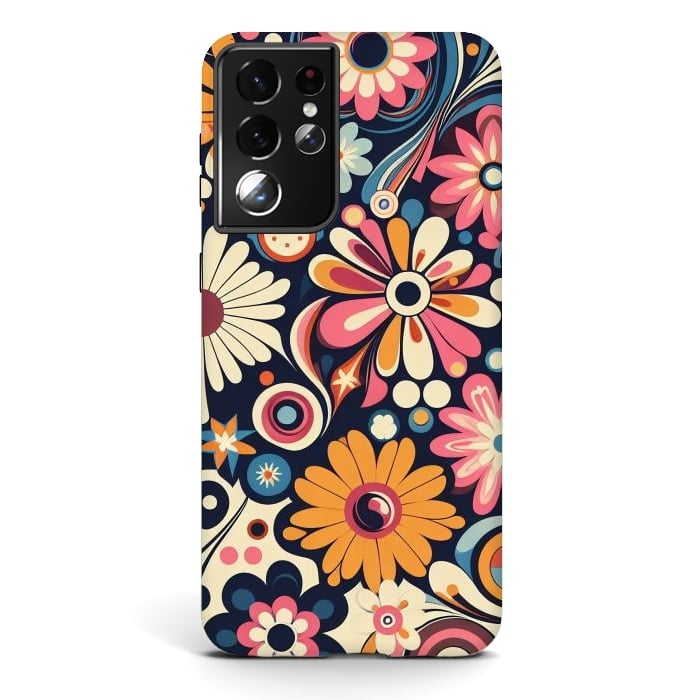 Galaxy S21 ultra StrongFit 60s Flower Power 1 by JohnnyVillas