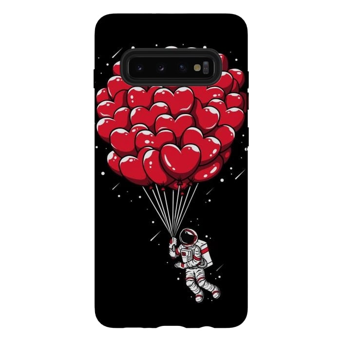 Galaxy S10 plus StrongFit Heart Balloon Astronaut by LM2Kone