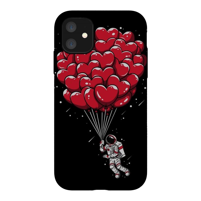 iPhone 11 StrongFit Heart Balloon Astronaut by LM2Kone