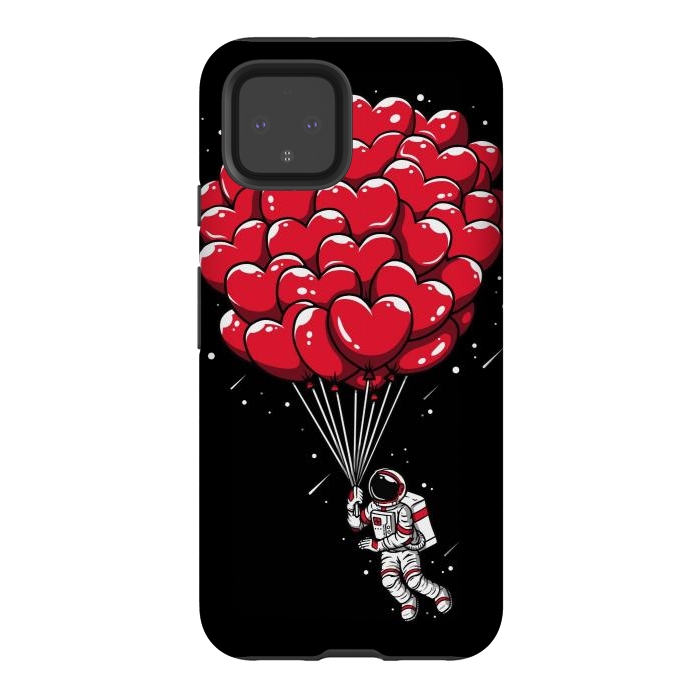 Pixel 4 StrongFit Heart Balloon Astronaut by LM2Kone