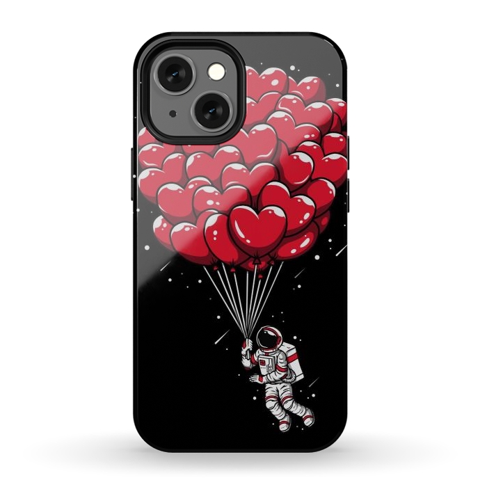 iPhone 13 mini StrongFit Heart Balloon Astronaut by LM2Kone