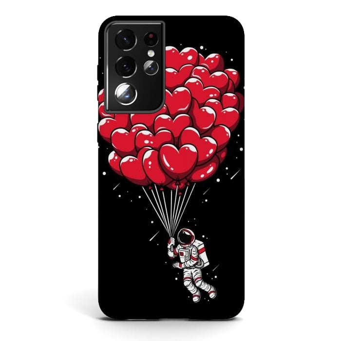 Galaxy S21 ultra StrongFit Heart Balloon Astronaut by LM2Kone