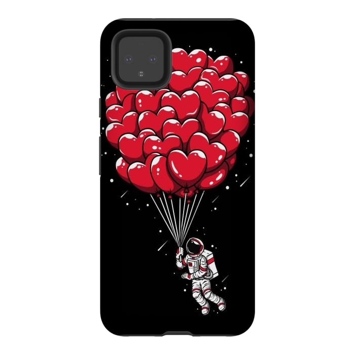 Pixel 4XL StrongFit Heart Balloon Astronaut by LM2Kone