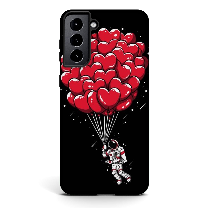 Galaxy S21 StrongFit Heart Balloon Astronaut by LM2Kone