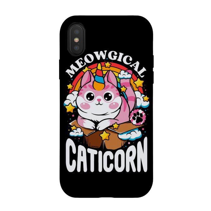 iPhone Xs / X StrongFit Cute Meowgical Caticorn by LM2Kone