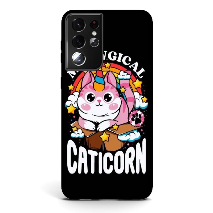 Galaxy S21 ultra StrongFit Cute Meowgical Caticorn by LM2Kone