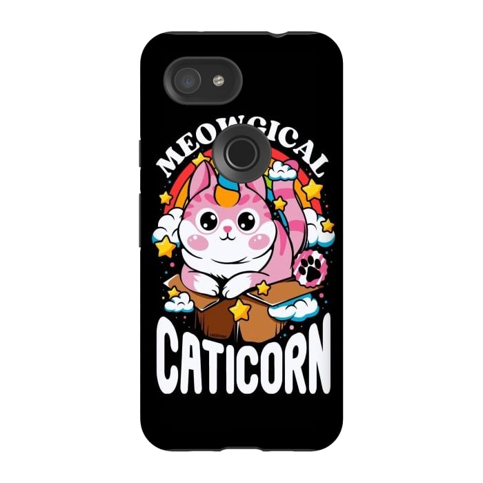 Pixel 3A StrongFit Cute Meowgical Caticorn by LM2Kone