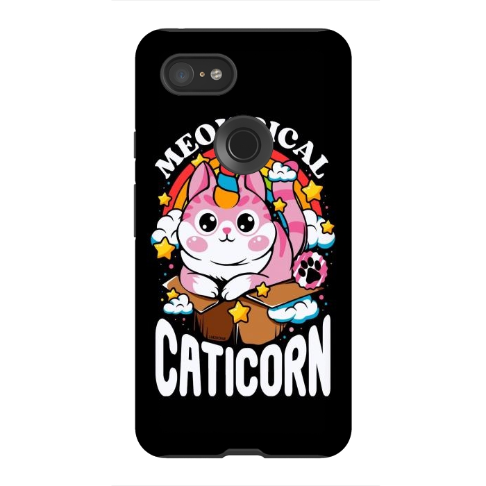 Pixel 3XL StrongFit Cute Meowgical Caticorn by LM2Kone