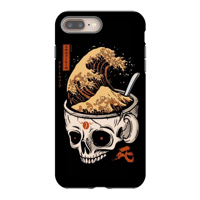 iPhone 7 plus StrongFit The Great Wave of Skull Coffee by LM2Kone