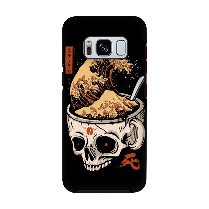 Galaxy S8 StrongFit The Great Wave of Skull Coffee by LM2Kone