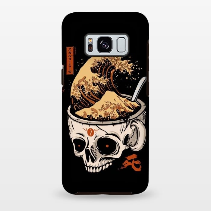 Galaxy S8 plus StrongFit The Great Wave of Skull Coffee by LM2Kone