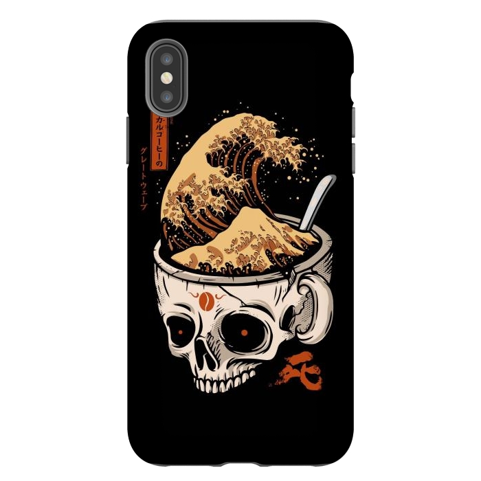 iPhone Xs Max StrongFit The Great Wave of Skull Coffee by LM2Kone