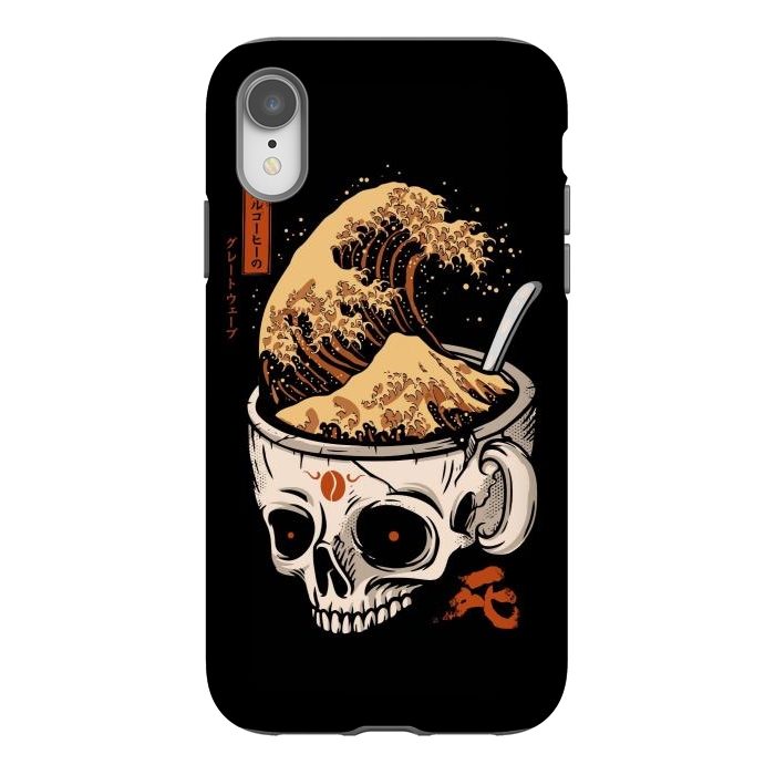 iPhone Xr StrongFit The Great Wave of Skull Coffee by LM2Kone