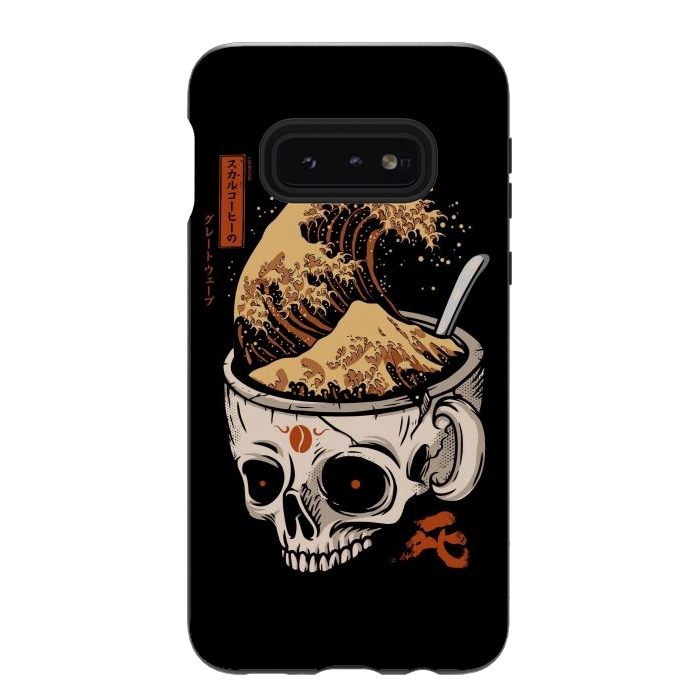 Galaxy S10e StrongFit The Great Wave of Skull Coffee by LM2Kone
