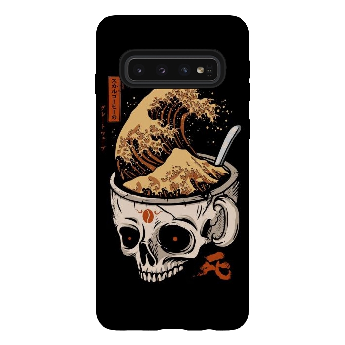 Galaxy S10 StrongFit The Great Wave of Skull Coffee by LM2Kone