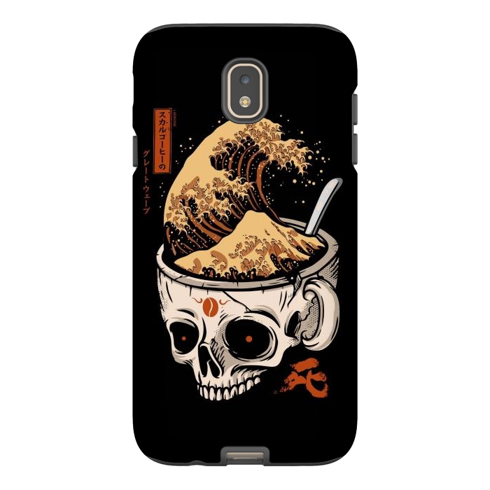 Galaxy J7 StrongFit The Great Wave of Skull Coffee by LM2Kone