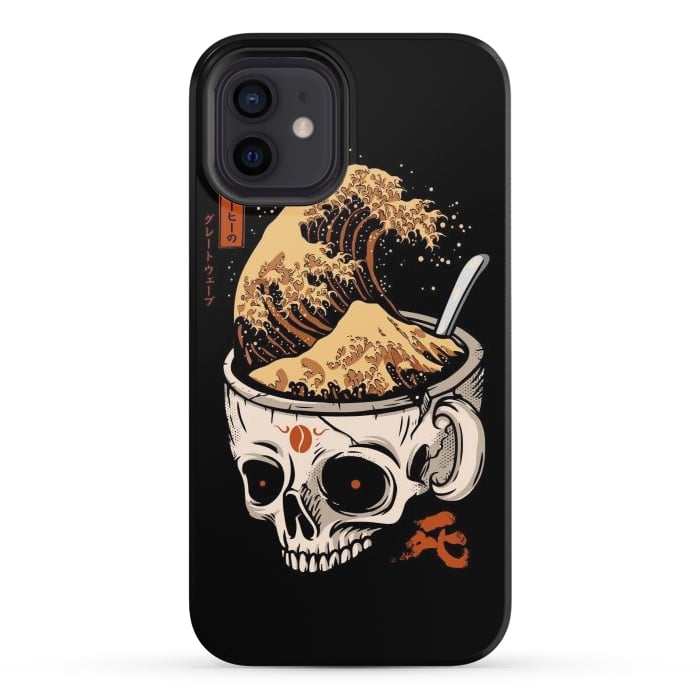 iPhone 12 StrongFit The Great Wave of Skull Coffee by LM2Kone