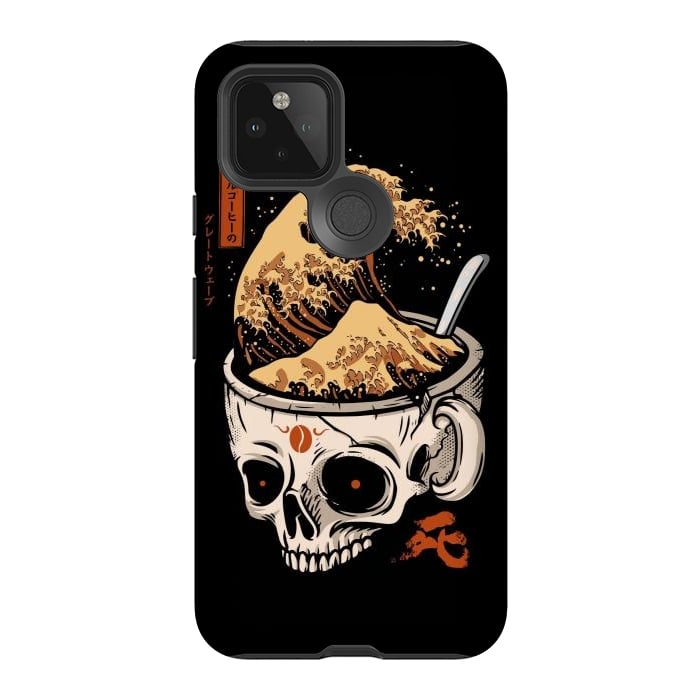 Pixel 5 StrongFit The Great Wave of Skull Coffee by LM2Kone
